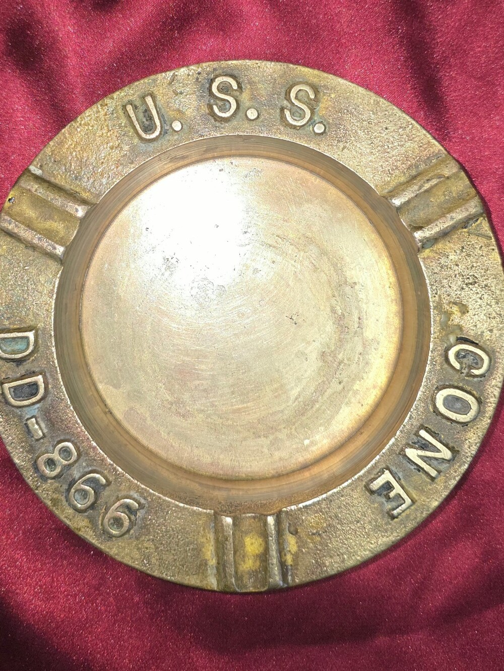 Rare! Vintage USS Cone DD-866 Brass Ashtray